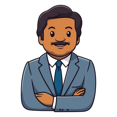 Neil deGrasse Tyson, smiling astrophysicist in suit with cosmic background sticker