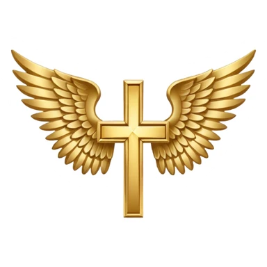 Both sides wings with Christian cross in the middle sticker