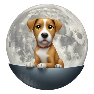 Dog sitting on the moon  sticker