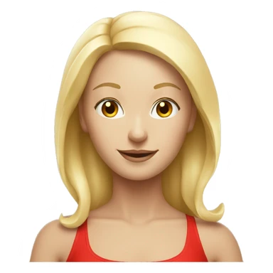  yoga blonde light girl in red yoga sticker