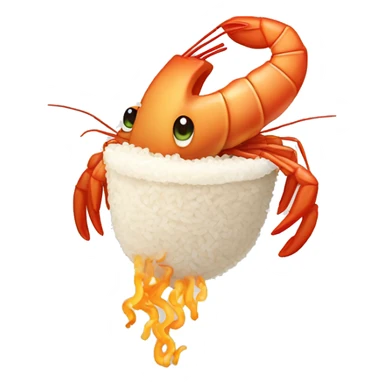 A shrimp frying the rice sticker