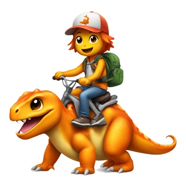 Charmander riding a dinosaur sticker