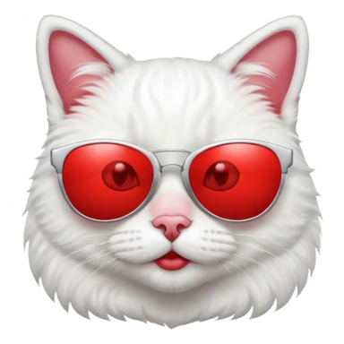  White Cat wearing sunglasses and lipstick  sticker