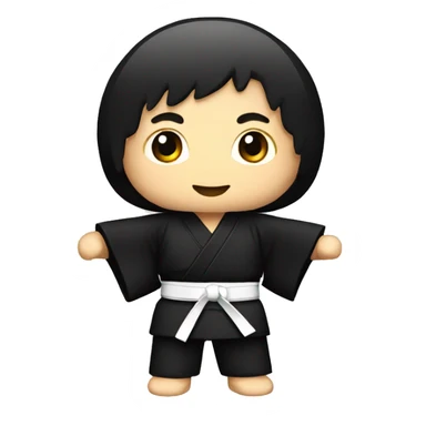 Kimono de karate color negro  sticker