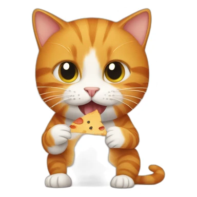 a ginger cat eating a mouse sticker