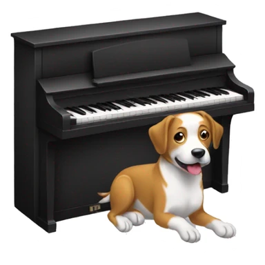 Perro tocando el piano sticker
