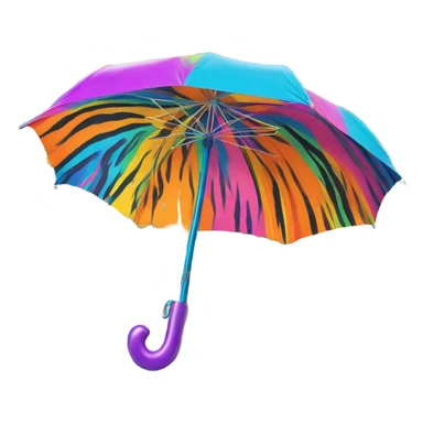 Lisa frank inspired umbrella with tiger print  sticker