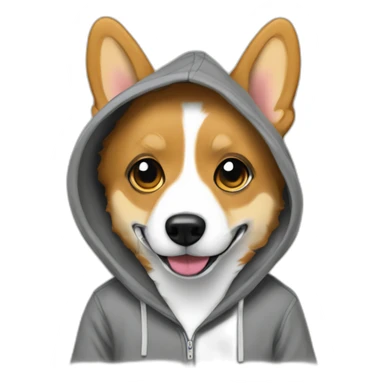 Hacker corgi with hoodie sticker