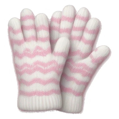 white pink knitted gloves sticker