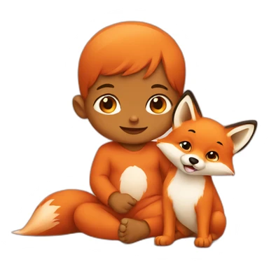 A baby with his fox sticker