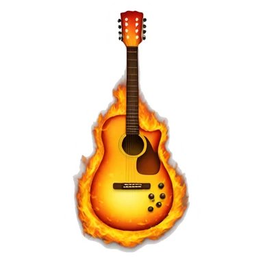 Guitar in fire  sticker