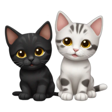two-cats-bengali-cat-cat-black-kitten-together sticker