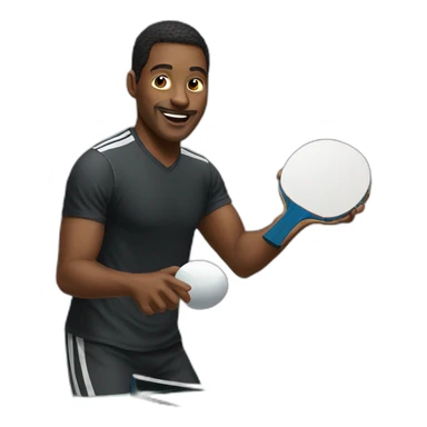 A black propre doing Ping Pong sticker