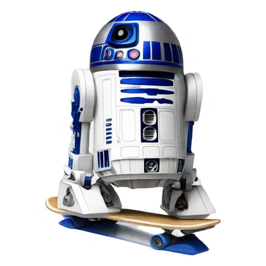 R2D2 doing a kickflip sticker