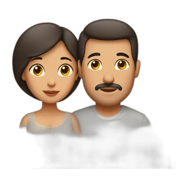 Latin pregnant wife and husband no face hair sticker