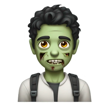 boy zombie with dark hair and regatta sticker