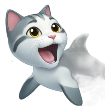 Cat playing with dolphins sticker