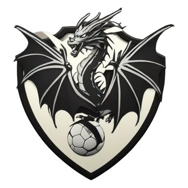 blason de football "Yakuza" avec un dragon noir sticker