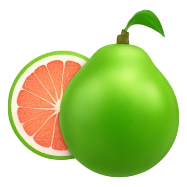 Pomelo with leaf sticker