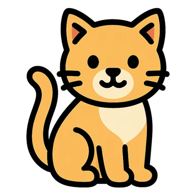 color outline icon of a cat sticker