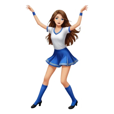 Girl with long brown hair dancing like nobody’s watching, socks on tile floor russian techno disco elegant  sticker