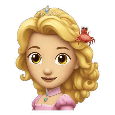 princesse et petit crabe sticker