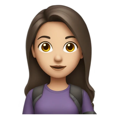 a brunette girl holding a pencil sticker