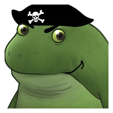 bufo in a pirate ship sticker