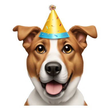 Dog with birthday hat sticker