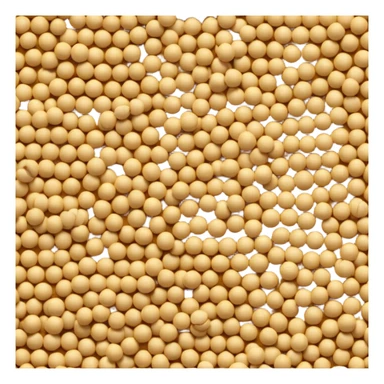 loose scatter of small round seeds in warm yellow to light brown tones, matte, slightly textured surface, grains in varied sizes, clustered or gently dispersed in a natural pile, no bowl or extras, soft lighting, subtle shadows, emoji scale sticker