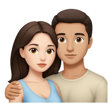 Intimate sfw between white brunette and Latino lover sticker