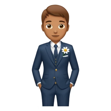 G Dradon,Stylish guy with single daisy in pocket sticker