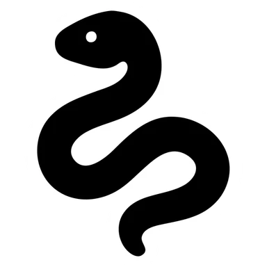 snake, solid black filled icon, bold shape, no color sticker
