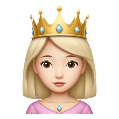 Asian girl wearing a princess crown on her head  sticker