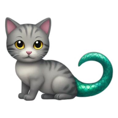 cat with a mermaid tail sticker