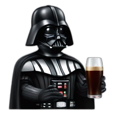 darth vader with a glass of fernet on his hand sticker