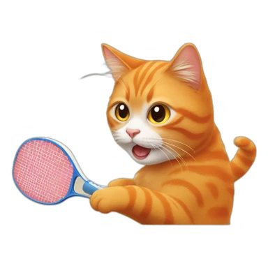 orange cat playing ping pong sticker
