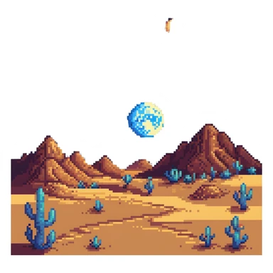 desert night with stars and moon sticker