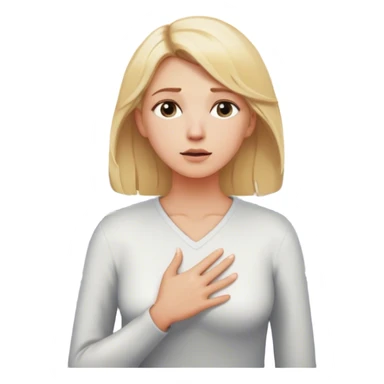 a blonde woman in a 2 crossroads in front of her places a hand on their chest, taking a deep breath before choosing the light path, symbolizing their decision to respond instead of react with peace. light trail  sticker