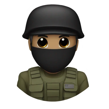 Army guy with black mask sticker