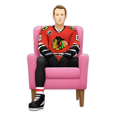 Jonathan Toews sitting on pink chair sticker