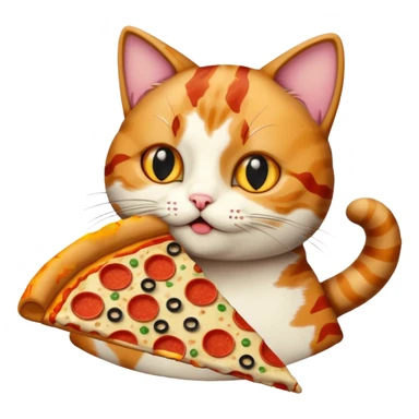 cat eating pizza sticker