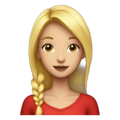 Blonde girl with red flowers sticker