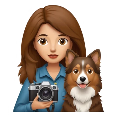 Latina with a camera and one collie dog sticker