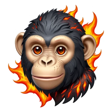 Chimpanzee with lava fur sticker