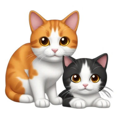 1-orange-and-black-calico-cat-and-1-white-and orange-calico-female-cat sticker