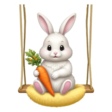 Easter bunny on yellow swing sticker