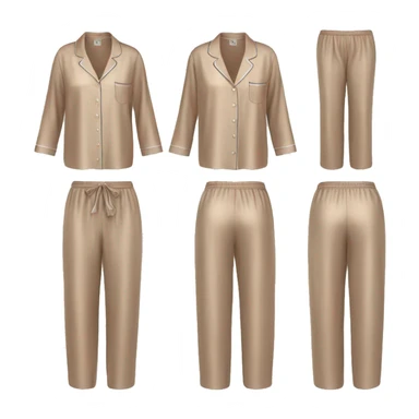 Light brown silk pyjamas set sticker