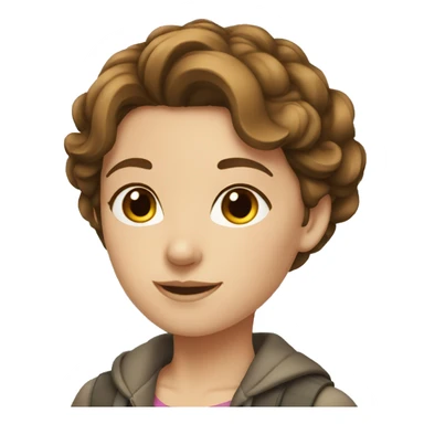 young women with brown hair and french sticker