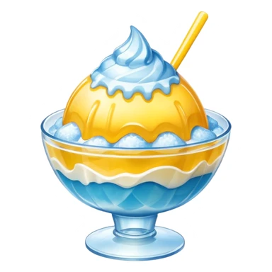 refreshing yellow syrup on shaved ice sticker